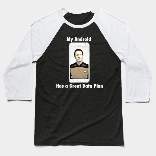 Android Data Plan Baseball T-Shirt by plafontaine